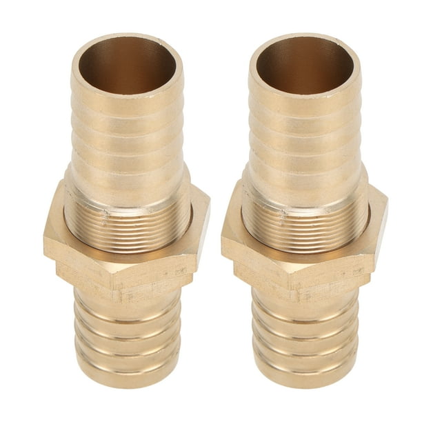 Accesorios de barbado de latón Unique Bargains 3/4" OD Placa de perforación Pagoda para aire, agua, aceite, gas, combustible 2 piezas tono dorado