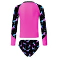 thumbnail image 2 of TiaoBug Kids Girls 2 Piece Rash Guard Bathing Suit Swimsuits Long Sleeve Tankini Shirts Printed Bikini Briefs Beach Swimwear Rose 10, 2 of 7