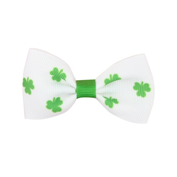 St. Patrick's Day Hair Clips, Bow Hair Accessories Cute Clover Pattern Glitter Sparkly Hair Barrettes Holiday Headdress Hairpin for Girls Women Party