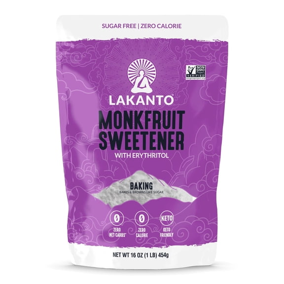 Lakanto Baking Monk Fruit Sweetener - Baking Sugar Substitute, Zero Calorie, Keto Diet Friendly, Zero Net Carbs, Zero Glycemic, Extract, Sugar Replacement (Baking - 1 lb)