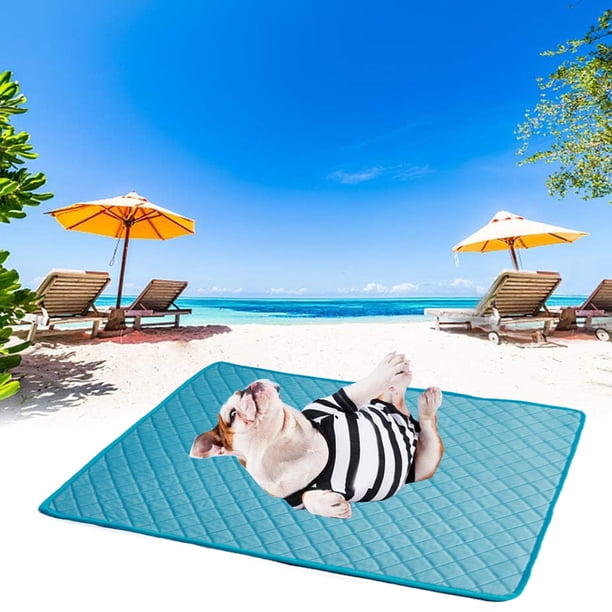 Fiudx Ofertas relámpago Esterilla refrescante para mascotas para perros y gatos: esterilla refrescante de seda helada para perros, manta refrescante portátil y lavable para mascotas para perreras, so