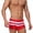 Red, variant on Men's Striped Splicing Boxer Swim Trunks with Back Zipper Pocket Summer Thick, Red, XL