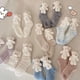 thumbnail image 2 of Calcetines de invierno para mujer, pantuflas a rayas de terciopelo Coral, bonito oso de peluche de dibujos animados en 3d para muñeca, medias térmicas para dormir en casa, 2 of 5