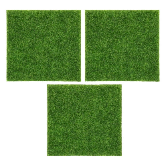 SWETRACE 3Pcs Artificial Grass Mat Green Decorative Turf for Indoor Outdoor Landscaping Portable Lifelike Lawn Mat