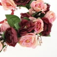 thumbnail image 3 of Corona de rosas de seda artificial en forma de corazón, decoración de boda Vino rojo, 3 of 9