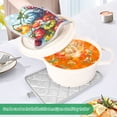 thumbnail image 3 of Yayeee Pot Holders Kitchen Heat Resistant with Pocket 7"x9.8" Cotton Oven Cooking Hot Pads, Blue Floral Tomatoes, 3 of 7