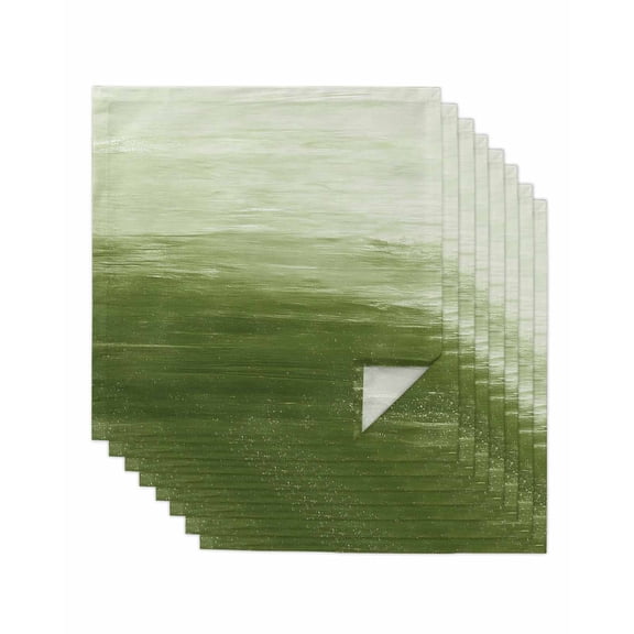 Sage Green Ombre Cloth Napkins Set of 8 Reusable Dinner Napkins, Modern Abstract Art Ocean Oil Painting Cocktail Napkin Washable Table Napkins for Wedding/Holiday Party/Baby Shower 20"x20"