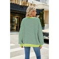 thumbnail image 3 of XCHQRTI Women's Striped Oversized Sweatshirt Color Block Pullover Y2K Casual Shirt Top, 3 of 10