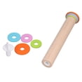 thumbnail image 1 of ZOUSSIQI Wooden Rolling Pin Adjustable Dough Roller with Scales Thickness Rings for Pizza Baking35cm JU316-70072, 1 of 13