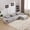 Grey, variant on Modular Combination, Bamboo Joint Shape, Armchair, Extra-Large Compression & 3+1 Seater Chenille Deep-Seat (with 3 Pillows) All Fit Living Room/Bedroom