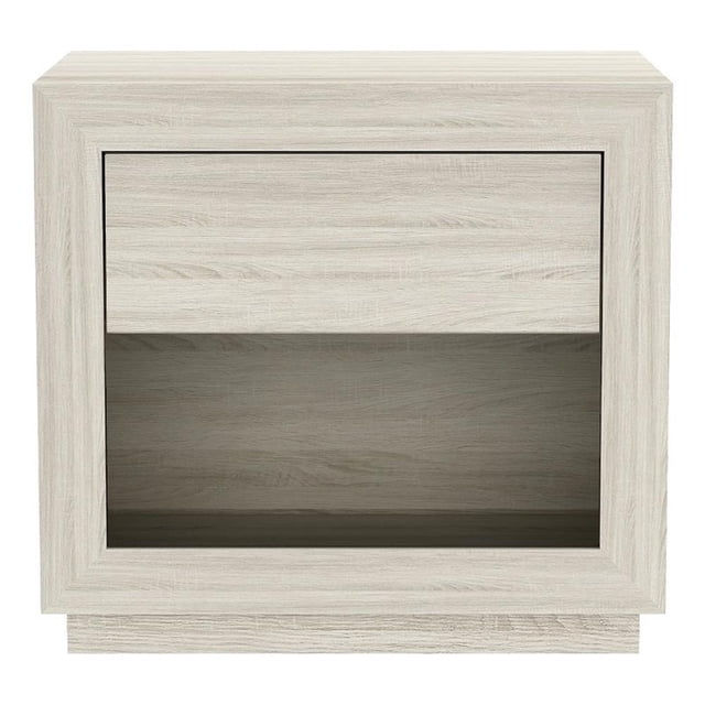 Soren Contemporary 26" Nightstand in Whitewashed Oak (1-Drawer)