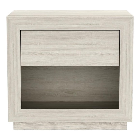 Soren Contemporary 26" Nightstand in Whitewashed Oak (1-Drawer)