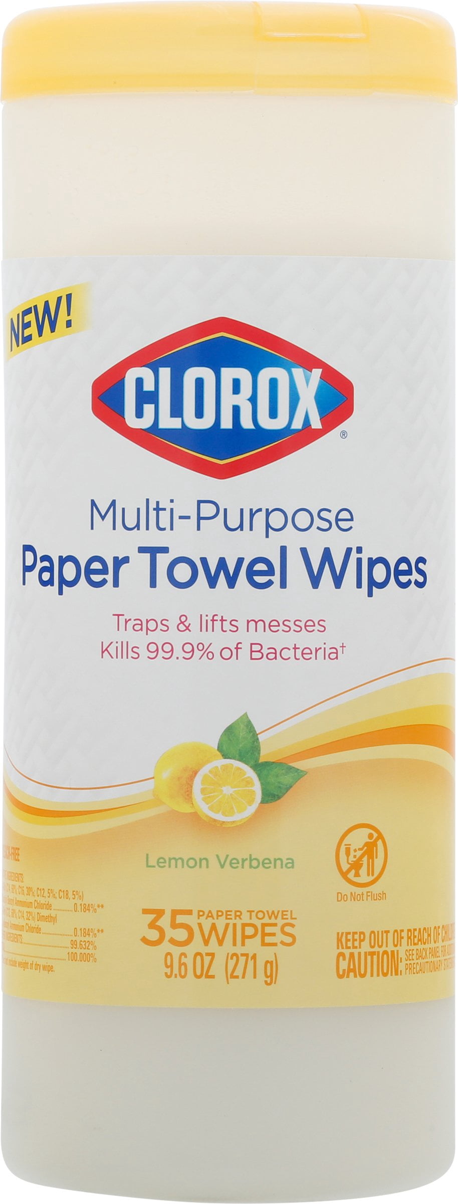 Clorox 32580 Multi-Purpose Paper Towel Wipes, Lemon Verbena Scent, 35-Ct. - Quantity 6