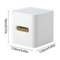 thumbnail image 3 of AuroraX Modern Tissue Box Cover Cube Decorative White Rectangle Napkin Holder with Storage Shelf Wall Mounted Paper Organizer Dispenser for Bathroom,Toilet, 3 of 6