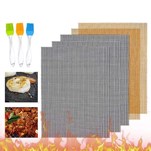 AWOPEE BBQ Grill Mesh Mat Set of 5 NonStick Cooking Mats for Grilled