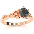 thumbnail image 2 of Celtic Trinity Knot Black Onyx Engagement Ring In 14k Rose Gold, 2 of 6