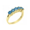 thumbnail image 1 of LBG British Made 9k Yellow Gold Real Blue Topaz Womens Eternity Ring - 33 size options - Size 5.5, 1 of 8