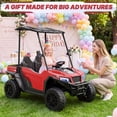thumbnail image 6 of Wisairt 24V Kids Golf Cart, 4WD 2-Seater Electric Power Car Wheel for Big Kids, 4×200W Motors, Ages 3-8, Remote Control, Detachable Awning, Electric Dump Bed & Shovel, Red, 6 of 12