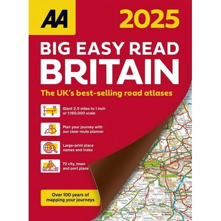 AA Big Easy Read Atlas Britain 2025 Paperback, (Paperback)