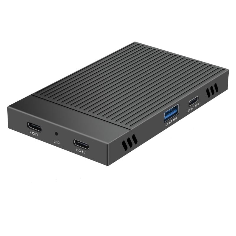 Double Bay M.2 NVME SSD Enclosure with USB3.2 GEN2 10G Type C 10Gbps HUB Support Four Hard Disk for 2230 2242 2260 2280