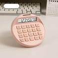 thumbnail image 4 of WKSCLPAI Round Solar Calculator, Portable Mini Desktop Calculator, Basic Standard Calculators with 8-Digit LCD Display, Stylish Macron Colorway, Pink, 4 of 7
