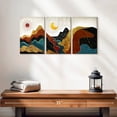 thumbnail image 2 of Elephant Stock Textured Mountain Landscape Abstract Wall Art - Horizontal Multi Panel Canvas - Living Room Wall Decor - Nature Multi Panel - Red And Black Decor - 26" x 12", 2 of 8