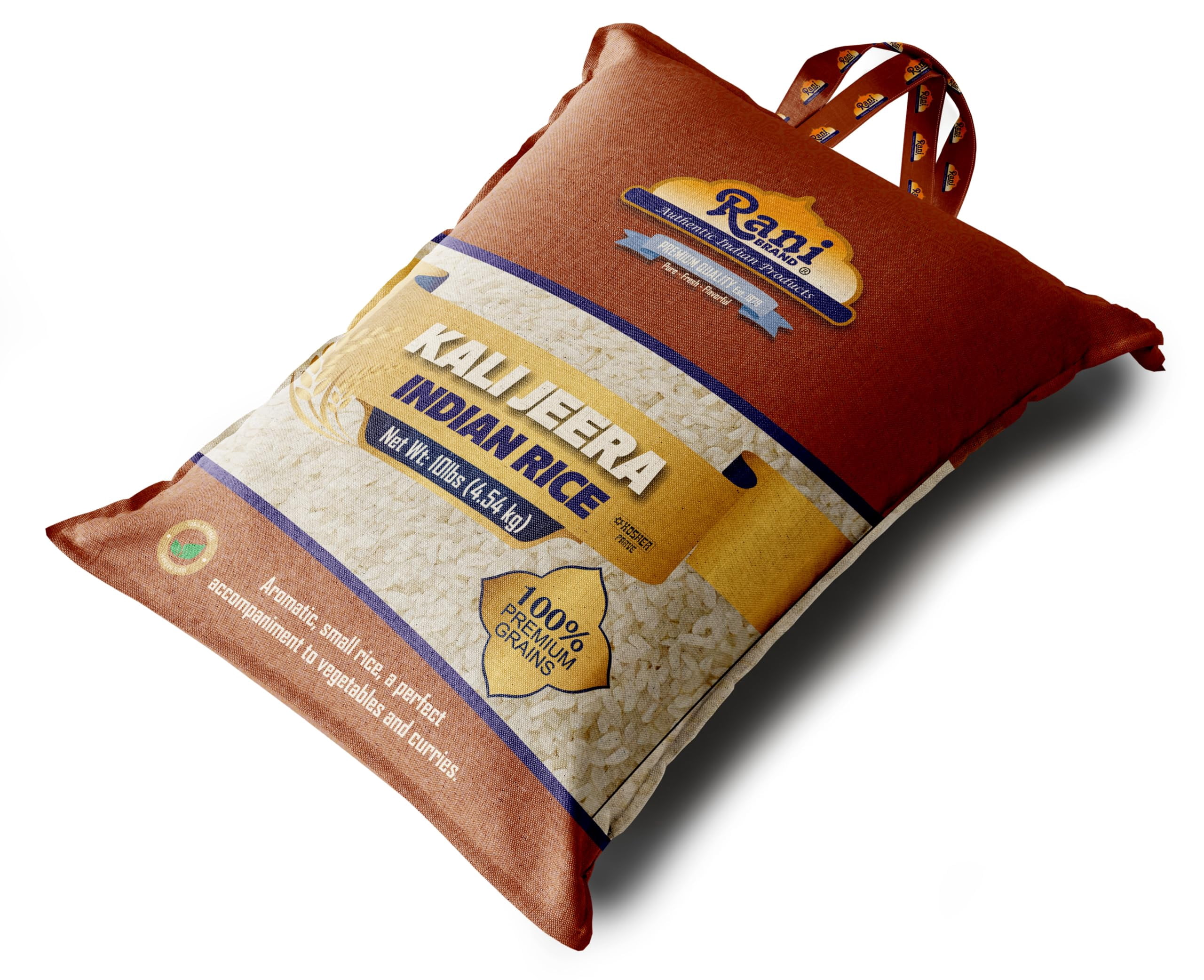 Rani Kali Jeera Indian Rice 160oz (10lbs) 4.54kg Cloth Bag ~ All Natural | Gluten Friendly | Vegan | Kosher | Export Quality | Indian Origin