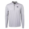 thumbnail image 2 of Men's Cutter & Buck  Gray/White Pitt Panthers Big & Tall Virtue Eco Pique Micro Stripe Recycled Quarter-Zip Pullover Top, 2 of 3