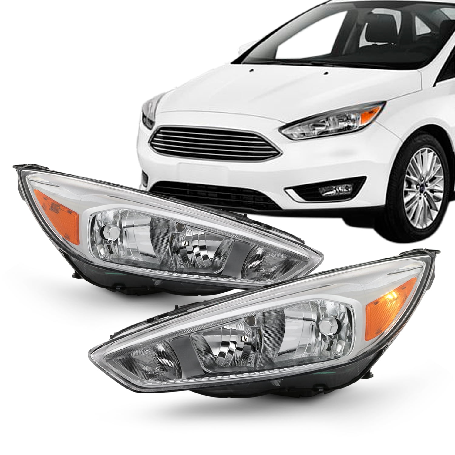 For 1518 Ford Focus S SE ST Halogen Type Headlights Pair lights