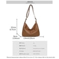 thumbnail image 3 of Entchin Slouchy Hobo Bag for Women, PU Leather Crossbody Shoulder Purse with Adjustable Strap, Soft Vegan Leather Handle Handbag, Casual Everyday Travel Work Bag,Brown, 3 of 6