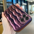 thumbnail image 2 of iPhone 14 Pro Max Case, Water Ripple Pattern Cute Bling Glitter Curly Wave Frame Phone Case for Women Girls Fashion Soft Silicone CProtective Back Cover (Purple), 2 of 18