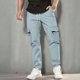 thumbnail image 1 of Ceisia Men's Spring Summer Washed Solid Gift Color Pants - Drawstring Elastic Waist Zipper Pocket Casual Fashion Pants, 1 of 8