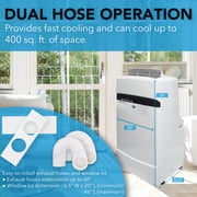 Whynter ARC-12SD 12,000 BTU Dual Hose Portable Air Conditioner, Up to 500 Sq. Ft., Dehumidifier & Fan, Remote Control, Home & Office, White