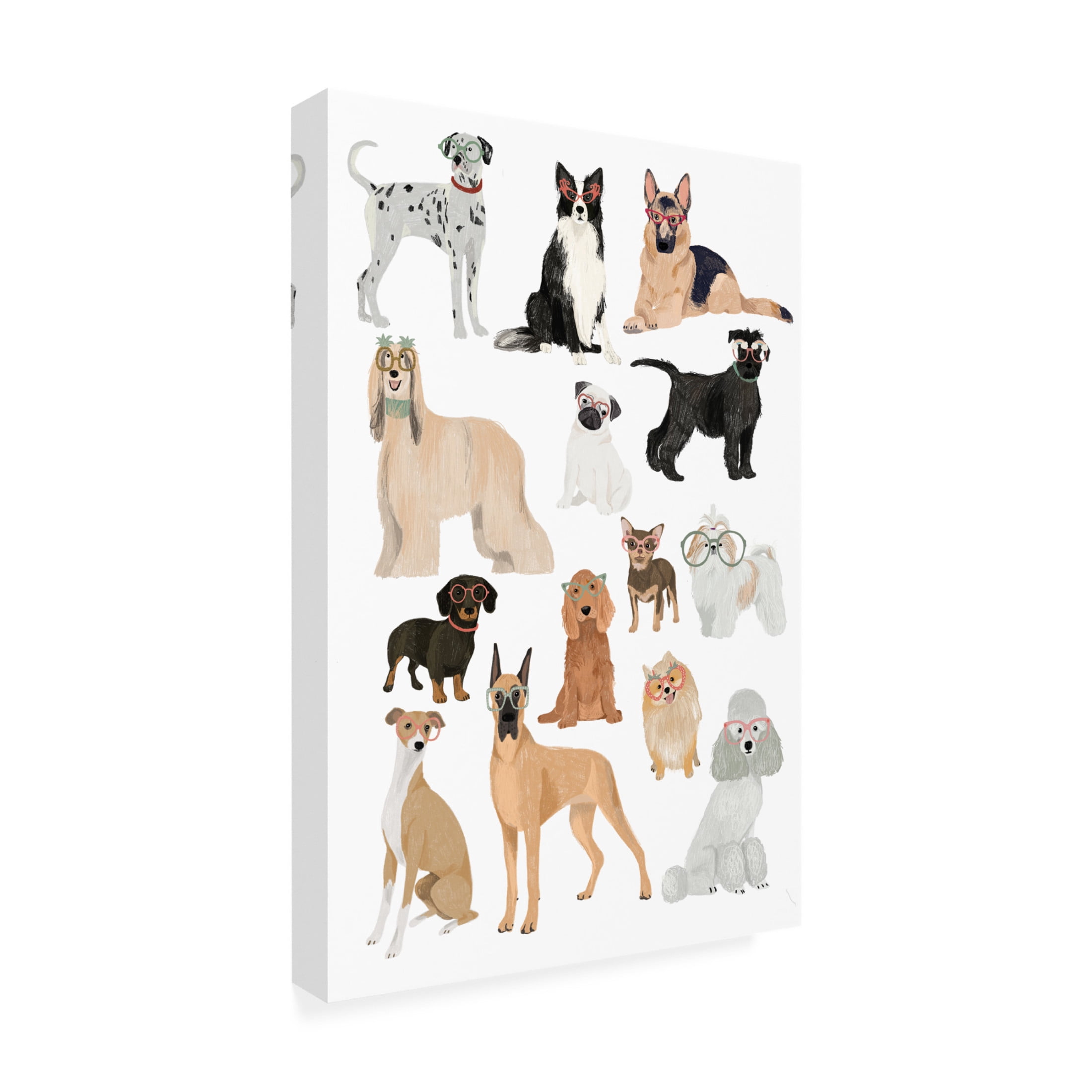 Trademark Fine Art Hanna Melin  Dogs in glasses Print Canvas Wall Art