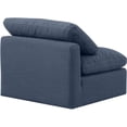 thumbnail image 6 of Maklaine Modern / Contemporary Linen Fabric Armless Chair in Navy, 6 of 8