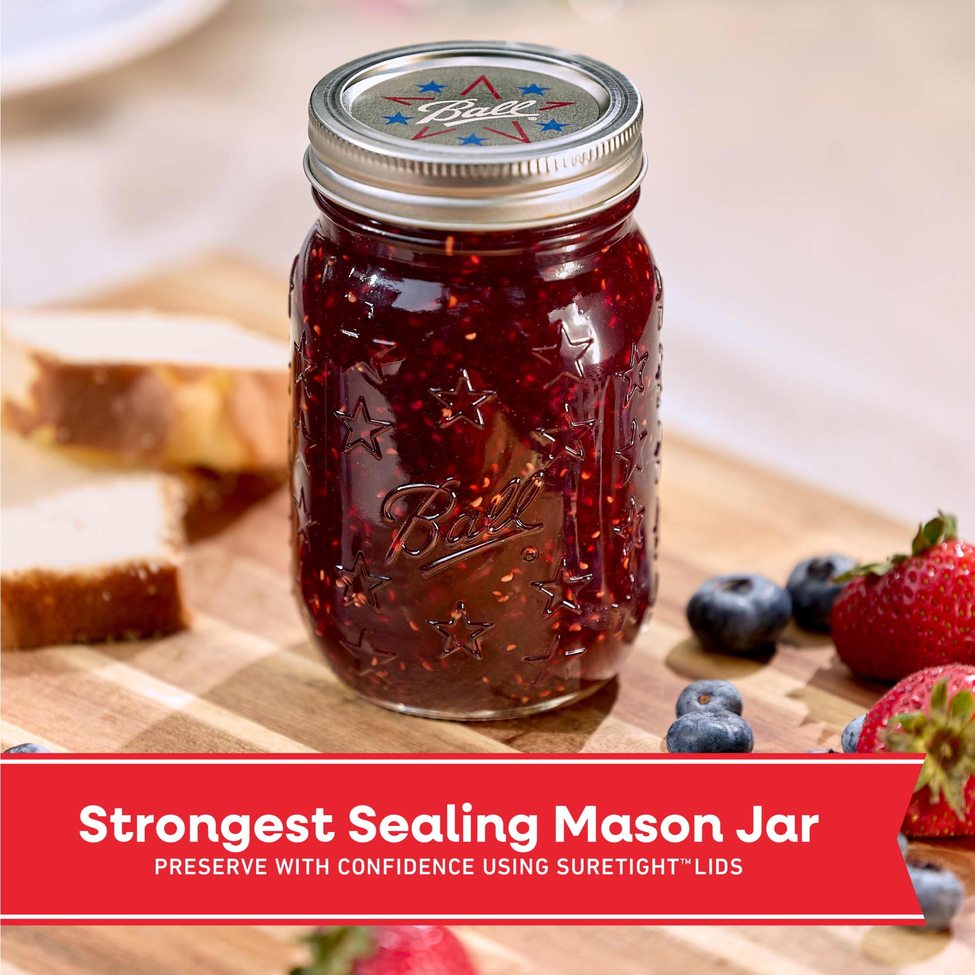 Ball Limited Edition Americana Mason Jar Lids, Regular Mouth Lids for Mason Jars, 12 Pack