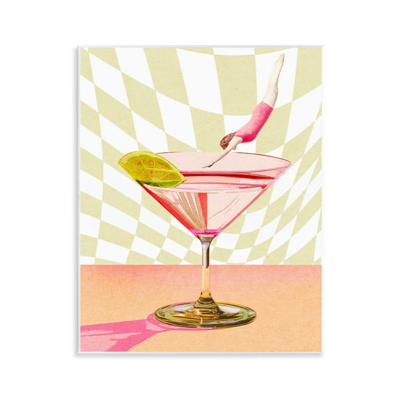 Stupell Industries Diving into Cocktail Food & Beverage Painting Unframed Art Print Wall Art, 11 x 14