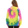 thumbnail image 3 of Just Love Women's Loop Terry Tie Dye Hoodie (Tie Dye Neon Pink Lime and Blue, 2X), 3 of 4