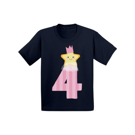 

Awkward Styles 4th Birthday Girl T-Shirt Little Star Toddler Shirt