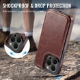 thumbnail image 6 of for iPhone 12 Pro Max Wallet Case with Card Holder, PU Faux Leather Kickstand Card Slots Case, Double Magnetic Clasp and Durable Shockproof Cover, 6 of 7