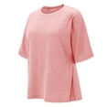 thumbnail image 4 of Womens Tops Short Sleeve Summer Tops For Women Casual Maternity Split Side Pregnancy Blouses Loose Fit Maternity Clothes Womens T Shirts, 4 of 4