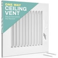 thumbnail image 2 of Ceiling Register - Air Vent Covers for Home Ceiling or Wall - 12X6 Inch (Duct Opening) 1-Way White Grille Register Cover with Adjustable Damper for HVAC Heat and Cold Air Conditioner, 2 of 9
