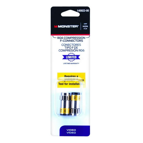 Compression " F " Connectors Rg6 3 Ghz Carded 2 / Pack 140023-00