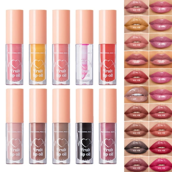 Lip Gloss - 10 Colors Peach Lip Tint Stain Set Korean Lip Tint Lip Stain Lip Gloss Mini Liquid Lipstick Set Multi Use Lip and Cheek Tint Long Lasting High Pigment Color 2.5Mlx10Pcs, Mother'S
