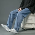 thumbnail image 1 of Wide-leg Straight Pants Spring and Summer Retro Jeans for Men 2024 New Hong Kong Style Solid Color Trendy Brand Loose, 1 of 7