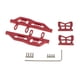 thumbnail image 1 of Vogacara 1 Juego de placa de pie de Pedal lateral, simulación de pedales de Metal modificado mejorado, repuesto de oruga de vehículo 1/24 para Axial Kits de construcción modelo Rojo Vogacara FN001297-03, 1 of 6