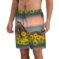 thumbnail image 2 of Naloa Horse Sunflowers Men's Beach Shorts, Surfing shorts, Swim trunks, Quick Dry Swim Trunks for Surfing Beach Fun - Small, 2 of 9