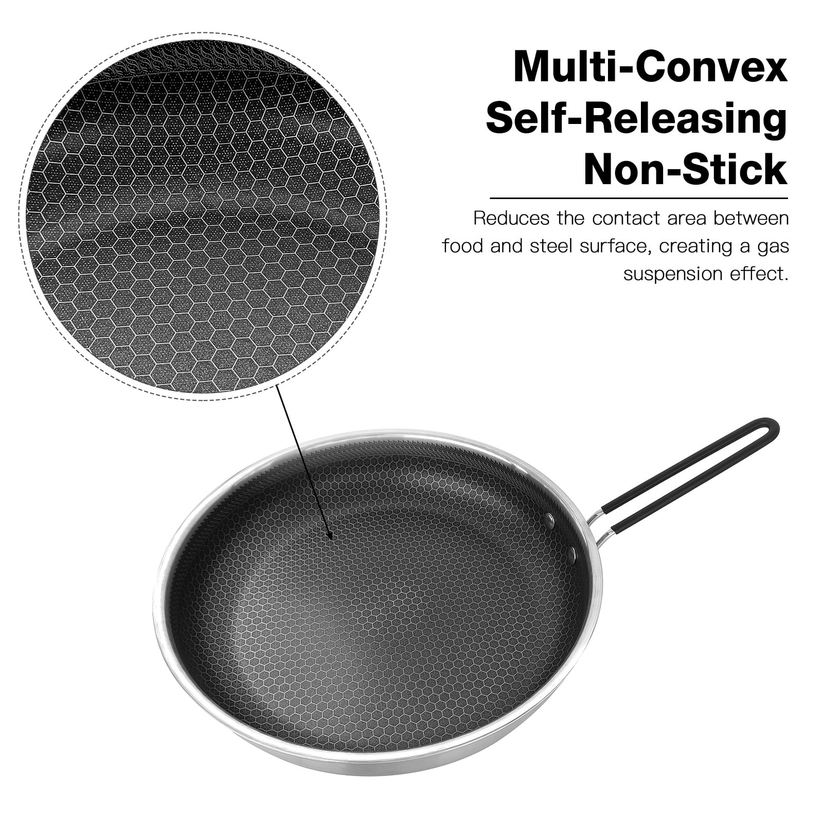 Sorven camping pans for gas stove Non Stick Camping Frying Pan Foldable Handle Universal for Gas Electric Induction Ceramic Stoves 26cm 28cm Options Stainless Steel