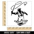 thumbnail image 2 of Fly Fisherman Throwing Line Angler Square Rubber Stamp Stamping Scrapbooking Crafting - Medium 1.75in, 2 of 7