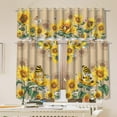 thumbnail image 6 of Sunflower Kitchen Curtains, Sunflower Decor Gnomes Valances for Windows, Yellow Curtains and Valances Set Floral Sunflower Decorations for Cafe Living Room, 27''''x36'''' 2 Panel & 54x18 Inch Tier Set, 6 of 6